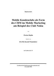 Mobile Kundenclubs als Form des CRM im Mobile Marketing am ...