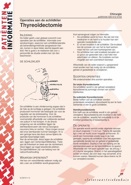 Thyreoïdectomie - Slotervaartziekenhuis