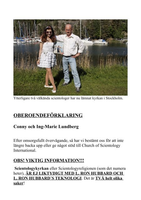 OBEROENDEFÖRKLARING - KSW Sverige