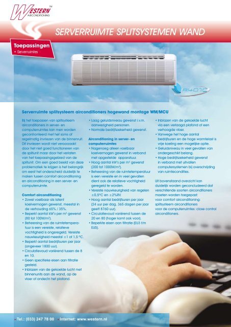 serverruimte splitsystemen wand - Western Airconditioning BV