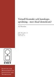 Virtuell Kontakt och kunskapsspridning - mot ökad demokrati?