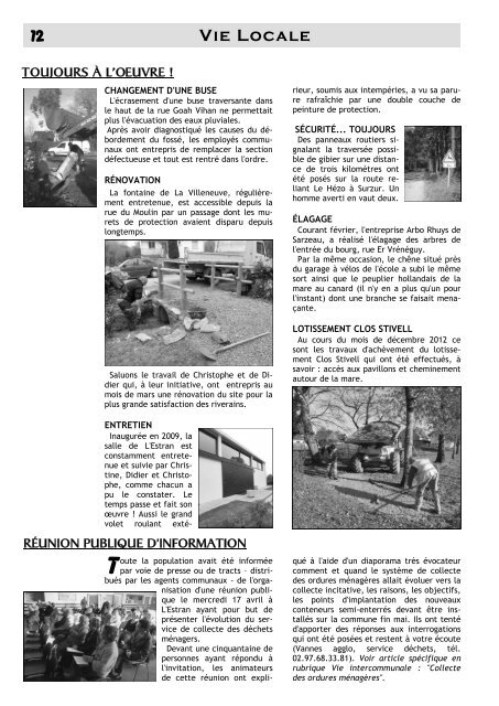 BULLETIN MUNICIPAL / N° 13 / JUIN 2013 - Site Internet de Le Hézo