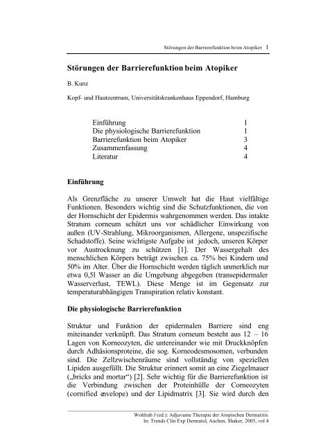 Adjuvante Therapie der Atopischen Dermatitis - Wohlrab-net.de