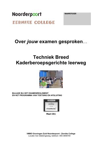 TB KB 2011 Over jouw examen gesproken.pdf - Noorderpoort