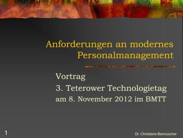 Anforderungen an modernes Personalmanagement - BMTT