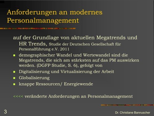 Anforderungen an modernes Personalmanagement - BMTT