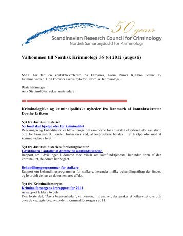 Download Nordisk Kriminologi in.pdf - Scandinavian Research ...