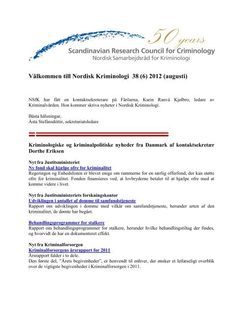 Download Nordisk Kriminologi in.pdf - Scandinavian Research ...
