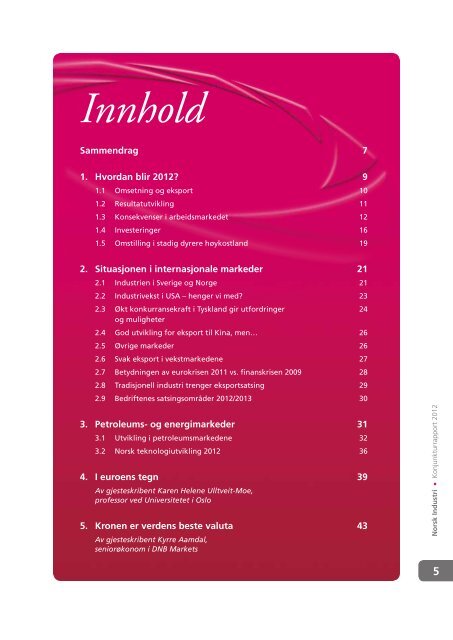 Konjunkturrapport 2012 - Norsk Industri