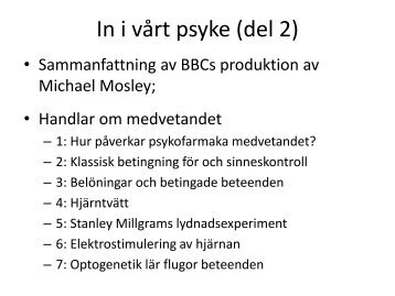 In i vårt psyke (del 1) - Psykologi – Engelska Gymnasiet Göteborg