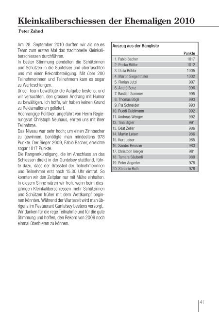 Jahresbericht - Die Vereinigung ehemaliger Thuner Prögeler (VTP)