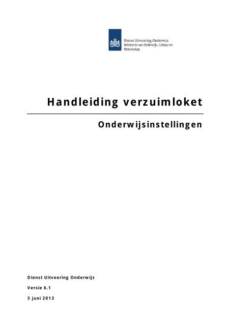 Handleiding voor onderwijsinstellingen - DUO