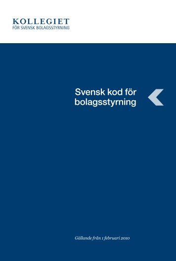 Svensk kod för bolagsstyrning