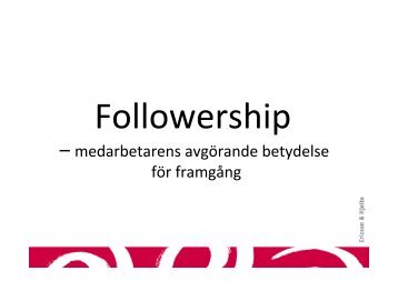 Cecilia Hjelte – Followership - Den goda arbetsplatsen