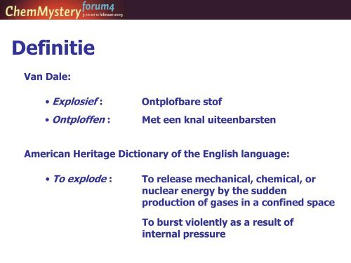 Springstoffen groot en klein: van slagpijpje tot - Chemmystery forum 6