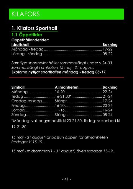 Bestämmelser för lokalbokning, öppethållande samt Taxor ... - Bollnäs