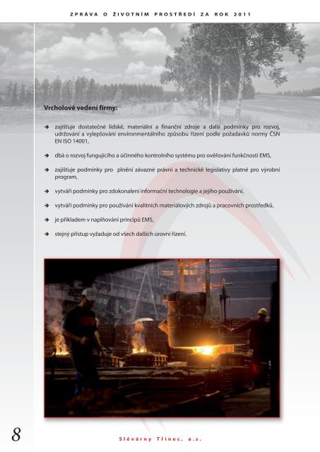 Zpráva o ŽP za rok 2011 - Slévárny Třinec as - Třinecké železárny