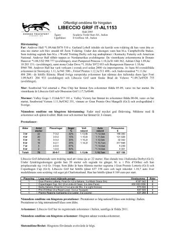 LIBECCIO GRIF IT-AL1153 - Svensk Travsport