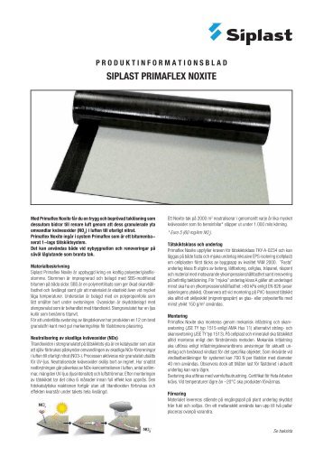 Produktinformation Primaflex Noxite - Siplast