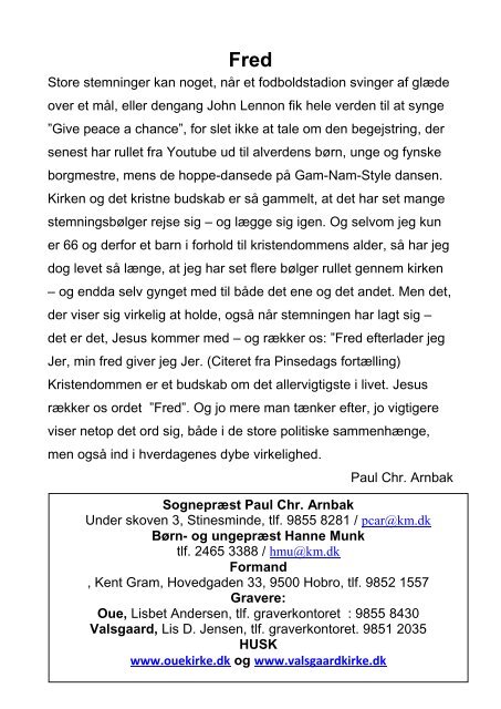Kirkebladet Oue Valsgaard sogne maj - august 2013 - Oue og ...