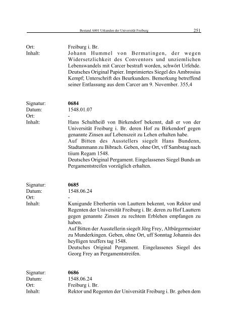 Urkunden der Uni Freiburg 1255-1896 - Burgen im mittelalterlichen ...
