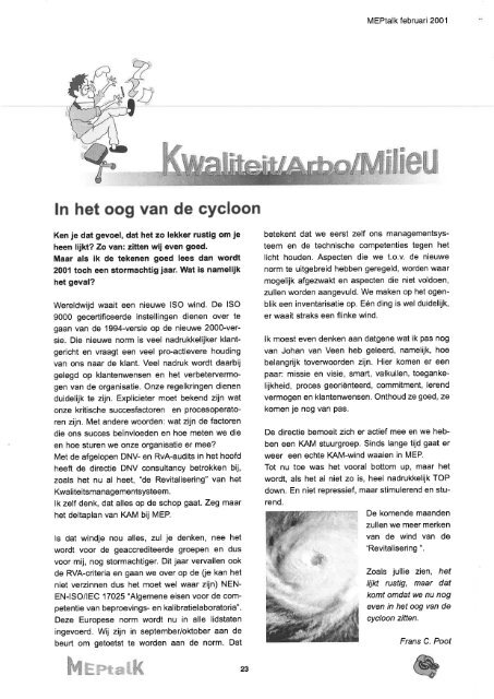 MEPtalk 2001-1 - eTNOs