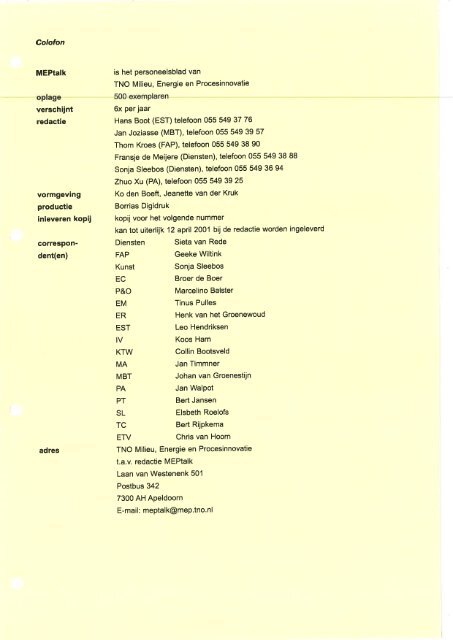 MEPtalk 2001-1 - eTNOs