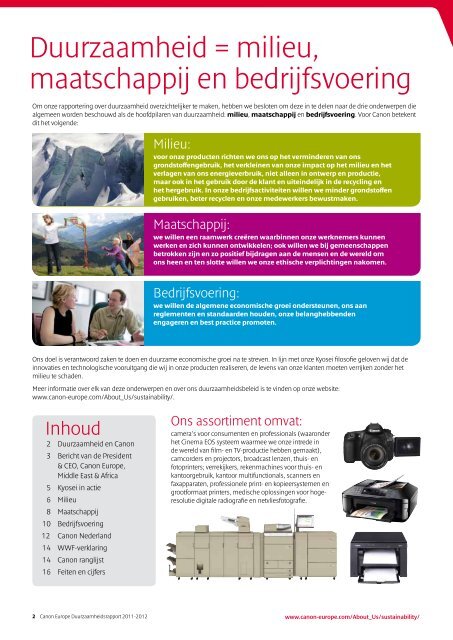 Canon Europe Duurzaamheidsrapport 2011-2012 [PDF, 2 MB]