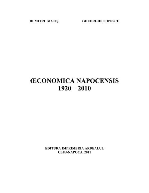 11. oeconomica napocensis 1920-2010 - gpopescu.ro