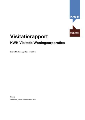 Visitatierapport deel I: Maatschappelijke Prestaties - Ymere