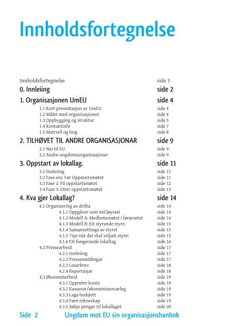 Organisasjonshåndbok - Ungdom mot EU