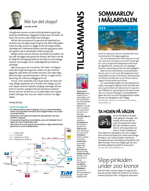 Tillsammans i Mälardalen 2/2013 - Trafik i Mälardalen