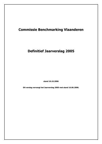 Jaarverslag 2005 - Commissie Benchmarking