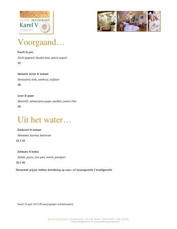 Download "Menukaart Grand Restaurant Karel V" (pdf)