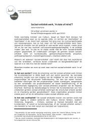 Sociaal‐artistiek werk, 'A state of mind'? - Demos