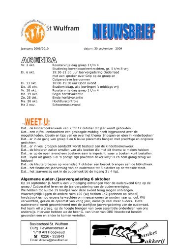 0910 nieuwsbrief 30 september - Basisschool St. Wulfram