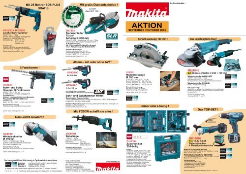 Makita Heimwerken Aktion September-Oktober 2013