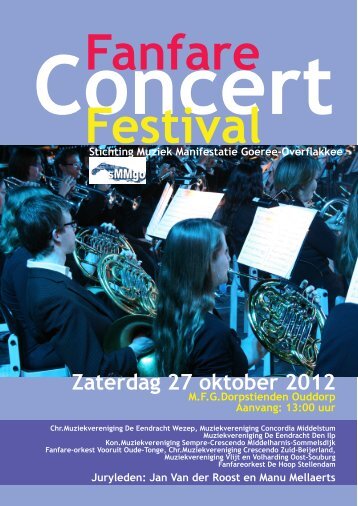 Concert Festival Fanfare Zaterdag 27 oktober 2012 ... - sMMgo