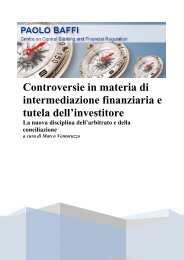 Controversie in materia di intermediazione ... - Paolo Baffi Centre