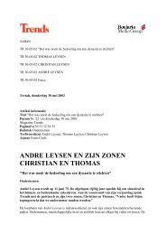 ANDRE LEYSEN EN ZIJN ZONEN CHRISTIAN EN THOMAS