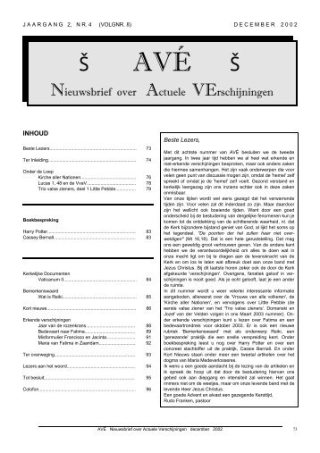 Avé, 2e jaargang, nr4, december 2002 - StichtingVaak.com