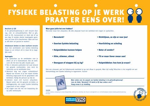 Download de werkbladen fysieke belasting - Profijt van Arbobeleid