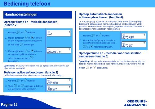 Bediening telefoon - Viva