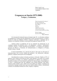 Uruguayos en Suecia (1973-2000). Testigos y Testimonios