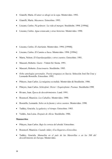 Uruguayos en Suecia (1973-2000). Testigos y Testimonios