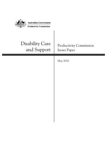 Issues paper - Disability Care and Support - Wesley Mission
