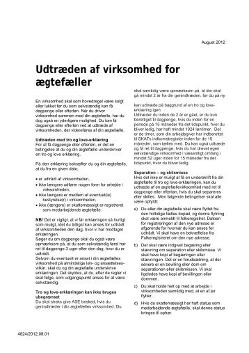 Udtræden af virksomhed for ægtefæller (PDF) - ASE