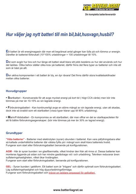 Din kompletta batteributik! - Batterilagret