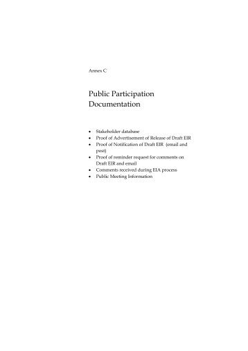 Public Participation Documentation - ERM