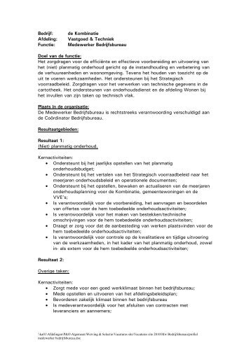 profiel medewerker bedrijfsbureau